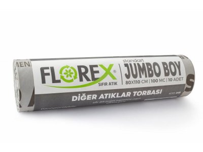 SIFIR ATIK JUMBO BOY DİĞER ATIKLAR BASKILI ÇÖP TORBASI GRİ 80*110CM 10LU 10RULO